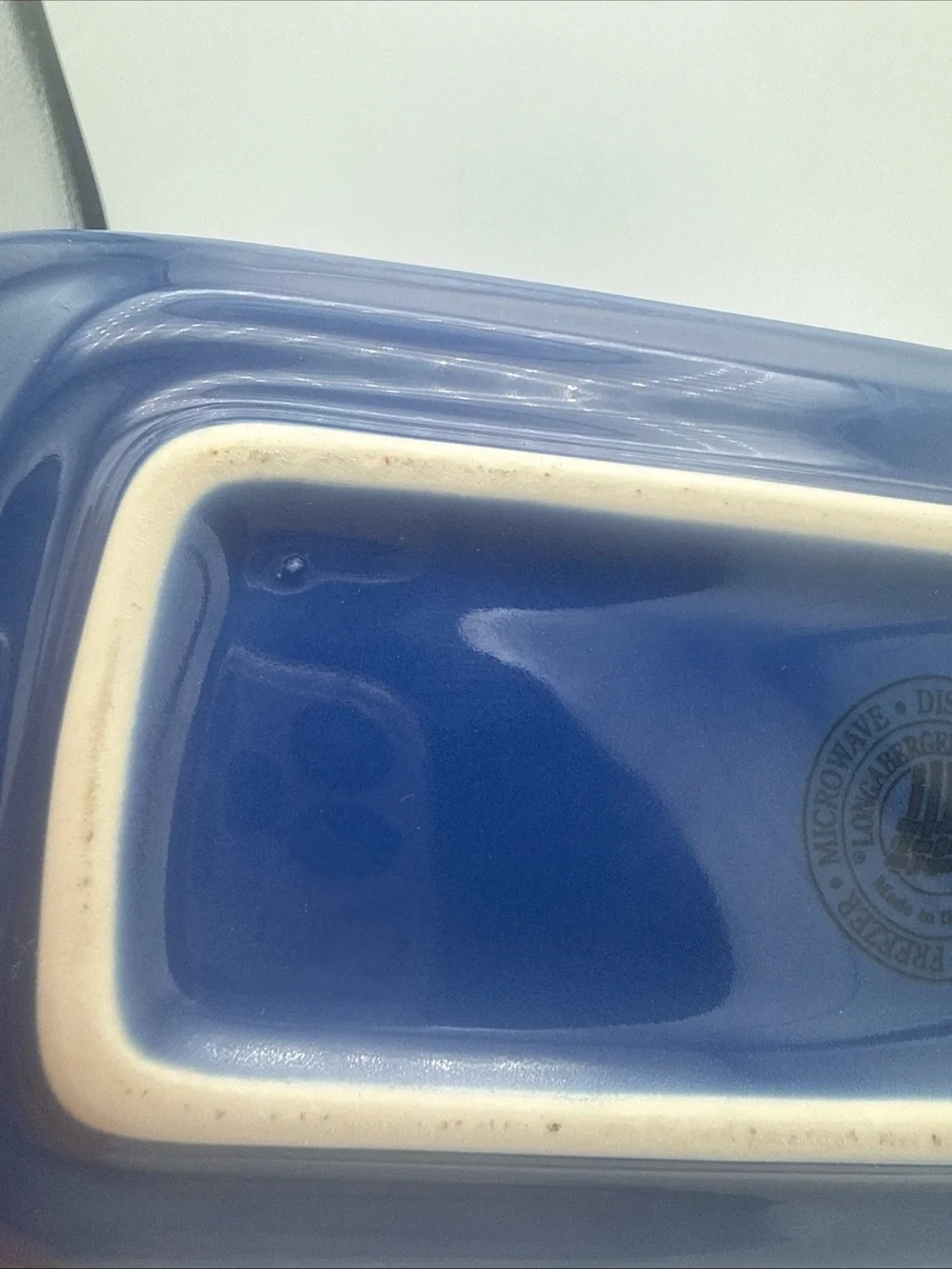 Blue Ceramic Butter Dish with Lid